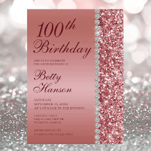 100ste Elegant Roos Gouden Verjaardag Kaart