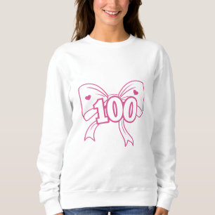 100ste Jubileum: Pink Bow Vrouwen Sweet Shirt