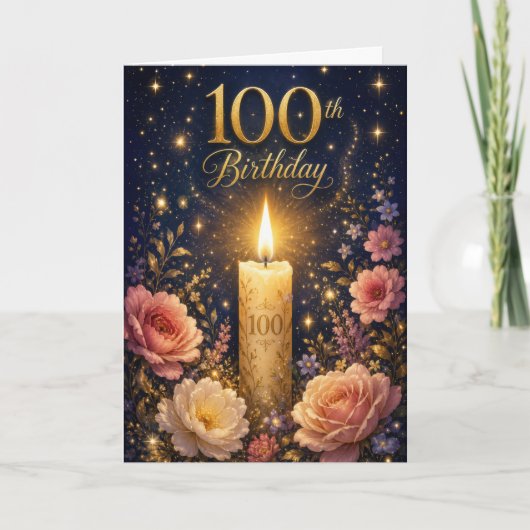 100ste Kaars Verjaardag Kaart (Voorkant)