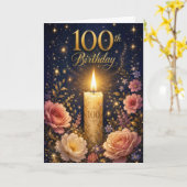 100ste Kaars Verjaardag Kaart (Gele Bloem)
