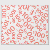 100ste koraal/wit willekeurig aantal patroon groot cadeaupapier (Vlak)