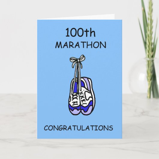 100ste marathon gefeliciteerd voor hem kaart (Voorkant)