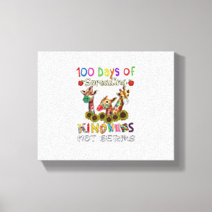 100ste schooldag 100 dagen vriendelijkheid verspre canvas afdruk