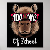 100ste schooldag Cool Capybara 100 dagen slimmer Poster (Voorkant)