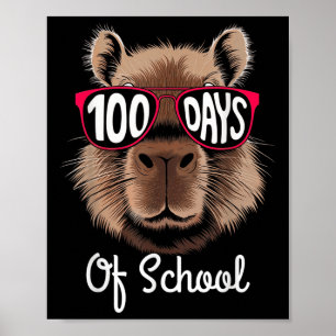 100ste schooldag Cool Capybara 100 dagen slimmer Poster