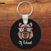 100ste schooldag Cool Capybara 100 dagen slimmer Sleutelhanger (Voorkant)
