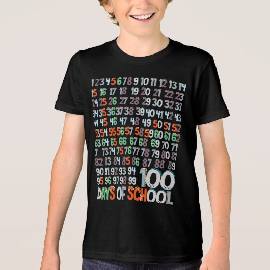100ste schooldag Dinosaurus 100 schooldagen Tri-Blend Shirt (Voorkant)