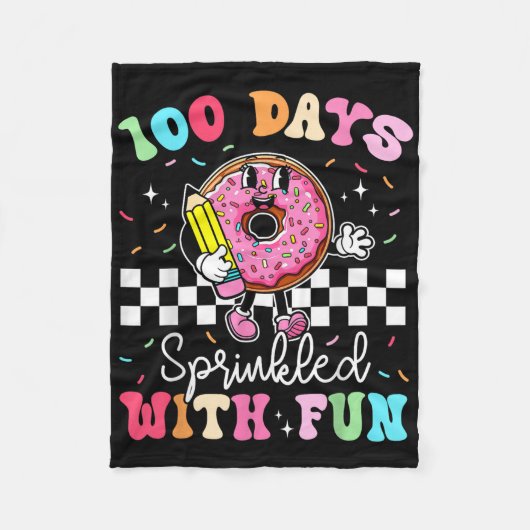 100ste schooldag Donut 100 dagen besprenkeld met Fleece Deken (Voorkant)