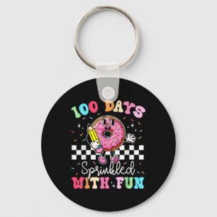 100ste schooldag Donut 100 dagen besprenkeld met Sleutelhanger