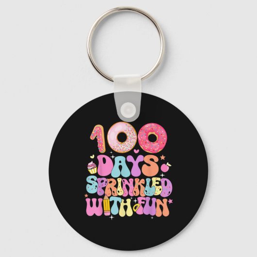 100ste schooldag Donut 100 dagen besprenkeld met Sleutelhanger (Voorkant)