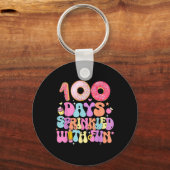 100ste schooldag Donut 100 dagen besprenkeld met Sleutelhanger (Voorkant)