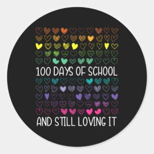100ste schooldag en nog steeds dol op 100 Rainbo Ronde Sticker