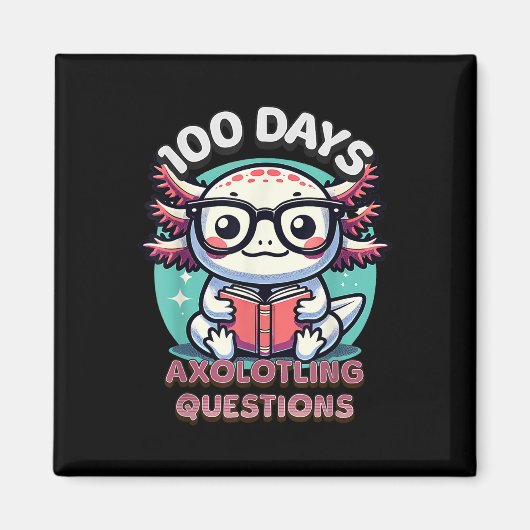 100ste schooldag Grappig 100 dagen Ik Axolotl Ques Magneet (Voorkant)