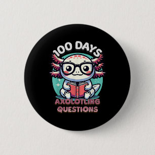 100ste schooldag Grappig 100 dagen Ik Axolotl Ques Ronde Button 5,7 Cm
