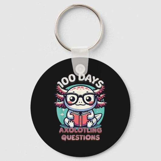 100ste schooldag Grappig 100 dagen Ik Axolotl Ques Sleutelhanger (Voorkant)