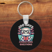 100ste schooldag Grappig 100 dagen Ik Axolotl Ques Sleutelhanger (Voorkant)
