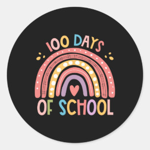 100ste schooldag Grappig Gelukkig 100 schooldagen Ronde Sticker