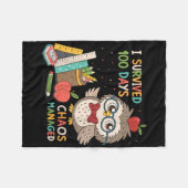 100ste schooldag - Ik overleefde 100 dagen - Chaos Fleece Deken (Voorkant (Horizontaal))