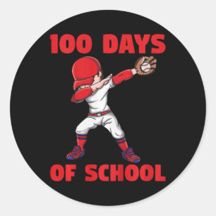 100ste schooldag Kinder honkbal 100 dagen school Ronde Sticker