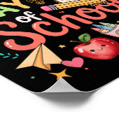 100ste Schooldag Kleurrijke Cute Uil Leraar Stud Poster (Hoek)