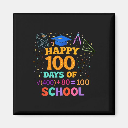 100ste Schooldag Leraar 100 Dagen Wiskunde Formule Magneet (Voorkant)