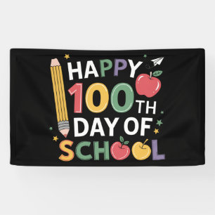 100ste Schooldag Leraren Gelukkig 100 Dagen Spandoek