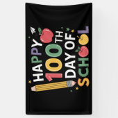 100ste Schooldag Leraren Gelukkig 100 Dagen Spandoek (Verticaal)