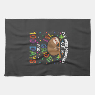 100ste schooldag luiaard ontwerp - 1e leerjaar 100 theedoek