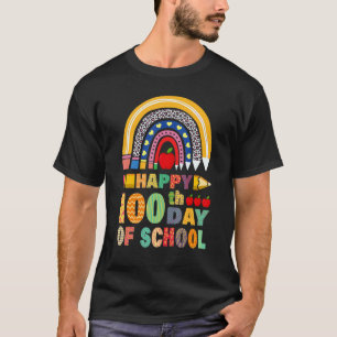 100ste Schooldag Regenboog Potlood Leraren Kindere T-shirt