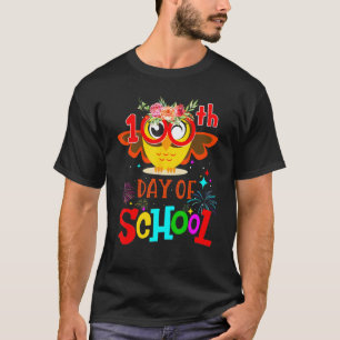 100ste Schooldag Schattige Uil Leraar Gelukkige 10 T-shirt