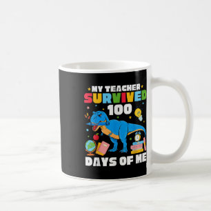 100ste schooldag T-rex Mijn leraar overleefde 100 Koffiemok