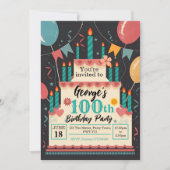 100ste verjaardag 100 jaar oud feest kaart (Voorkant)