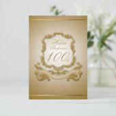 100ste verjaardag Aangepast  Lijst Kaart (Staand voorkant)