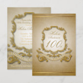100ste verjaardag Aangepast  Lijst Kaart (Voorkant / Achterkant)