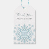 100ste verjaardag Blauwe Sneeuwvlok Bedankkaartje Cadeaulabel (Voorkant)