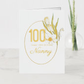100ste verjaardag | Bloemige verjaardagskaart Folie Wenskaart (Voorkant)