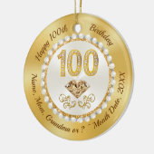 100ste Verjaardag Cadeaus voor haar, 100ste Verjaa Keramisch Ornament (Links)