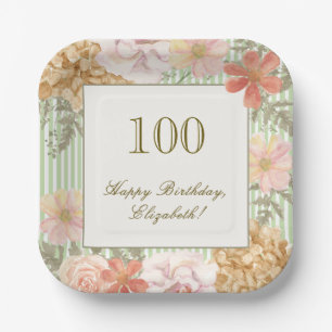 100ste verjaardag Coaster Herfst Kleur Bloem Stree Papieren Bordje