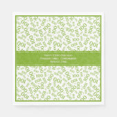 100ste verjaardag Cool nummer Patroon Groen/Wit Servet (Voorkant)