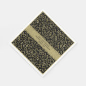 100ste verjaardag Cool Nummer Patroon Zwart/Goud Servet (Hoek)