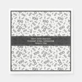 100ste verjaardag Cool nummer Patroon Zwart/Wit Servet (Voorkant)