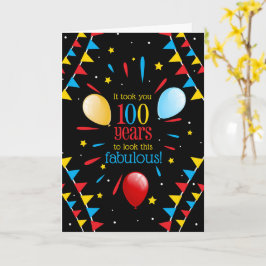 100ste verjaardag Die Fantastisch Uitziende Vlagge Kaart