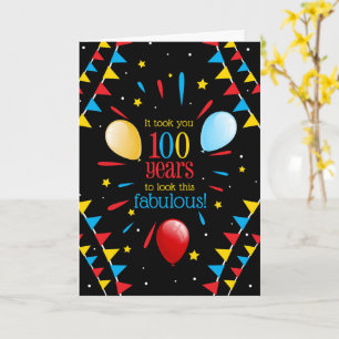 100ste verjaardag Die Fantastisch Uitziende Vlagge Kaart