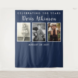 100ste verjaardag fotocollage achtergrond banner wandkleed