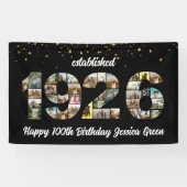 100ste verjaardag Fotocollage Opgericht 1926 Spandoek (Horizontaal)