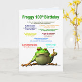 100ste verjaardag, Frog Jokes Kaart (Gele Bloem)