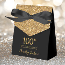 100ste verjaardag Gouden Glitter Bedankt