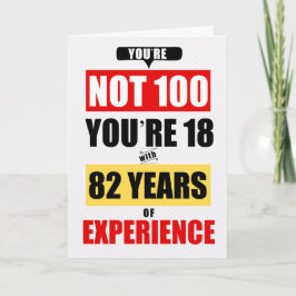 100ste verjaardag Grappig 82 jaar ervaring Kaart