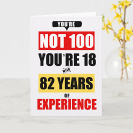 100ste verjaardag Grappig 82 jaar ervaring Kaart