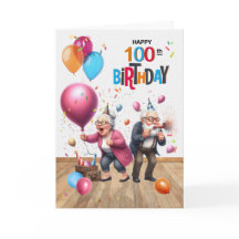 100ste verjaardag grappige oude man en vrouw ballo